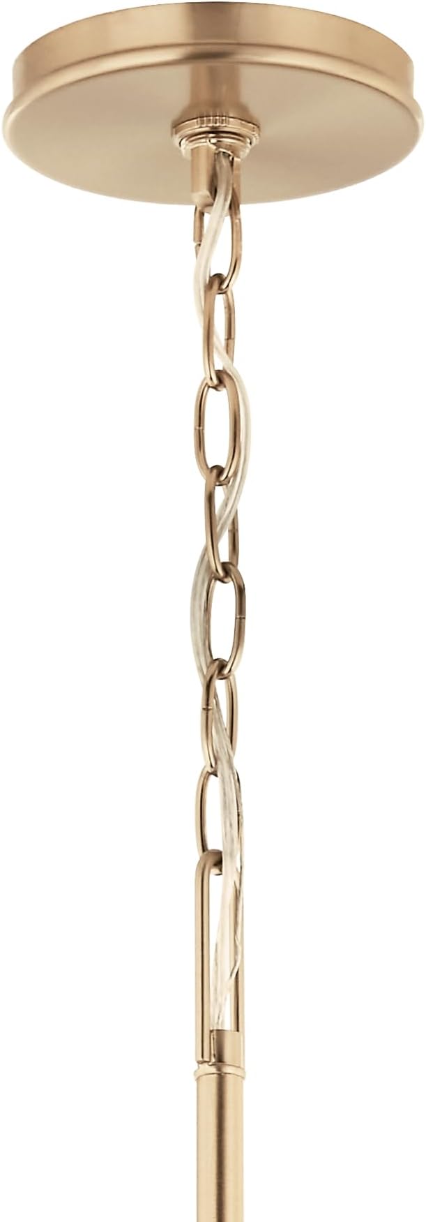 Kichler Malene 6-Light Chandelier, Updated Traditional Light in Champagne Bronze, Sloped Ceiling Compatible, for Foyer, Dining Room or Living Room (22.25" x 42"), 52696CPZ
