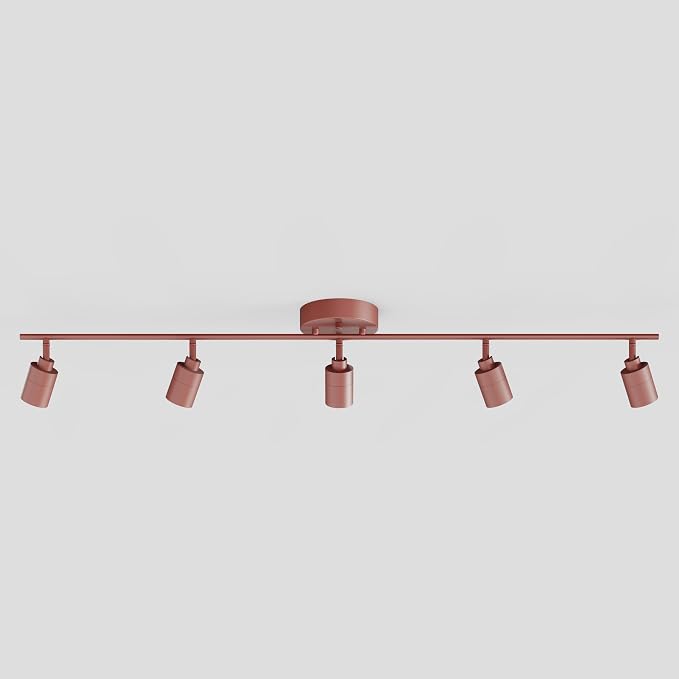 Shura Burnt Sienna 5-Light Track Light with Rotatable Heads, Integrated LED Bulbs, 4 ft. Track Lighting Kit, 3000k, 2450 Lumens