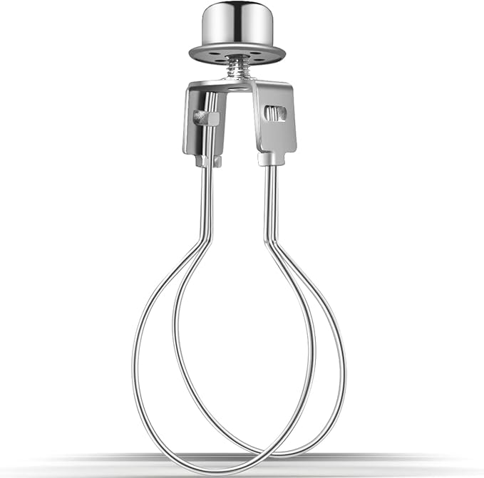 yuntop Clip on Lampshade Adapter, Lamp Shade Light Bulb Clip Adapter Includes Finial, Lamp Shade Holder for Clip On Light Bulbs(1Pcs, Silver)
