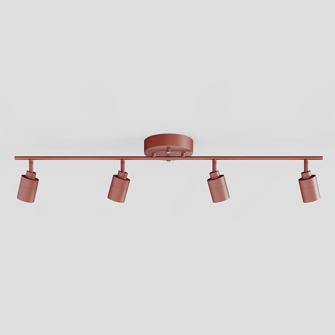 Shura Burnt Sienna 4-Light Track Light with Rotatable Heads, Integrated LED Bulbs, 3 ft. Track Lighting Kit, 3000k, 2240 Lumens