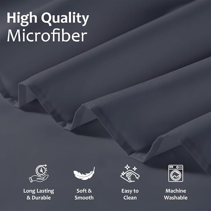 Shreem Linen Ruffled Bed Skirt with Split Corners, Gathered Style, 100% Microfiber, 12-Inch Drop, Dust Ruffle Bedskirt with Platform, Queen, Dark Grey