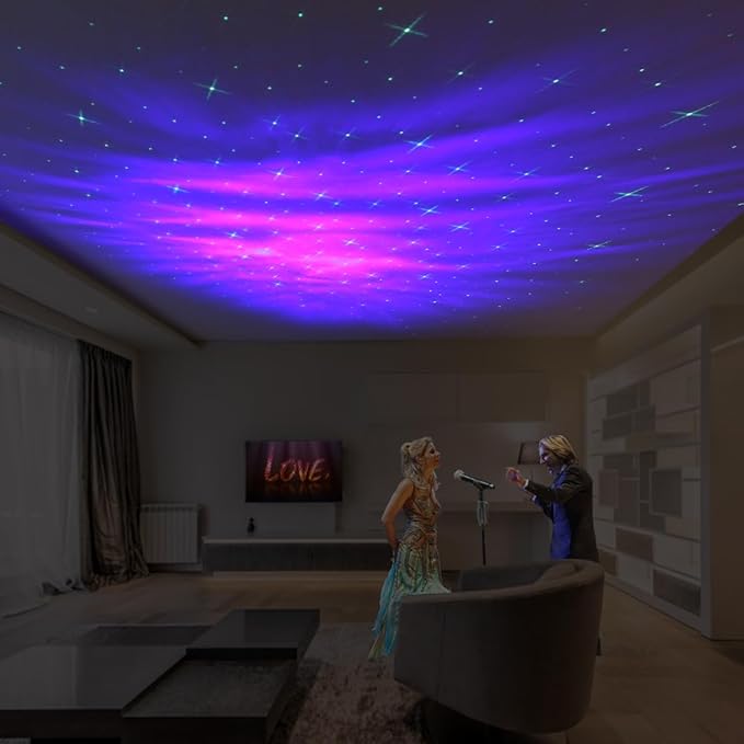LedMAll Star Aurora Green and RGB LED Night Lights Decorative Projector with Bluetooth Speaker and Remote Control - Dark Gray