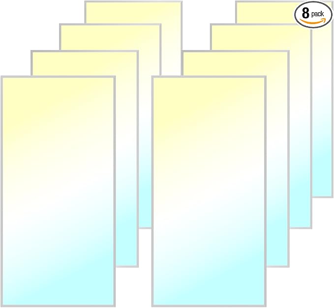 2x4 LED Flat Panel Light Drop Ceiling Office Fixture, 5 CCT 3000K-6500K Adjustable & 5 Wattage Selectable,0-10V Dimmable, 2X4 LED Flush Mount Ceiling Light, ETL Listed 8Pack