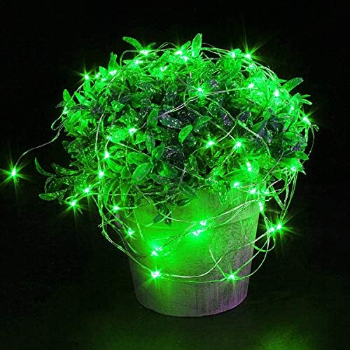 YKB 6 Pack Fairy Lights Battery Operated Starry String Lights with 20 Mini LEDs on 6.6FT Copper Wire, Micro Lights Powered by 2xCR2032(Incl) Batteries, for Halloween Holiday Christmas Decor Green