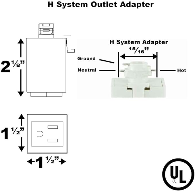 H System Track Outlet Adapter H860 (WHITE)