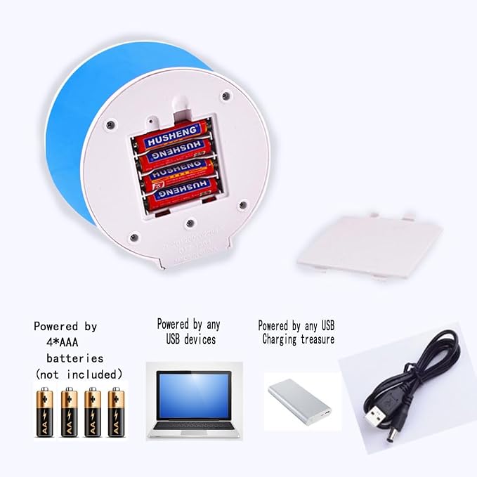 LED Lights USB or Battery Night Light,Bedroom Lights Stars and Moon Night Light for Kids, Stars and Moon Projector Color Changing Lights,Rotating Portable Room Projector Birthday Gifts.（Blue）