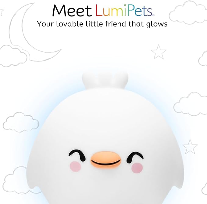 Chick Silicone Night Light for Kids, Squishy Lamp with Remote | Tap Control | Rechargeable 9-Color Changing Soft Glow | Nursery Nightlight for Kids | Portable Animal Nightlight | USB Cord