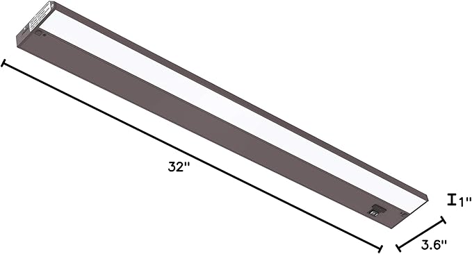 Getinlight 32-inch 3 Color Levels LED Under Cabinet Lighting, Hardwired or Plugged-in, Selectable White 2700K/3000K/4000K, Dimmable, Bronze Finished, IN-0210-4-BZ