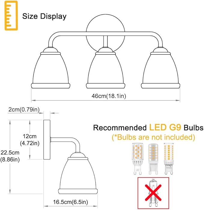 3-Light Bathroom Vanity Light Gold, Vintage Vanity Light Fixtures Over Mirror, Brass Bathroom Light with Flower Glass Shade, Art Deco Wall Sconce Lighting for Bedroom, Living Room