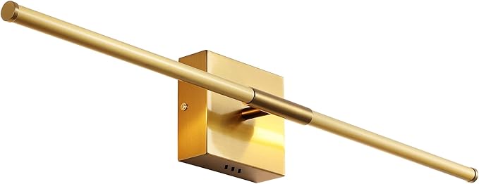 JONATHAN Y Makena 28" 1-Light LED Wall Sconce, Brass Gold | Dimmable, Modern, Integrated 12W, Hardwired, Sleek Metal, Ambient, Bathroom Mirror, Bedroom, Hallway, Vanity Mount