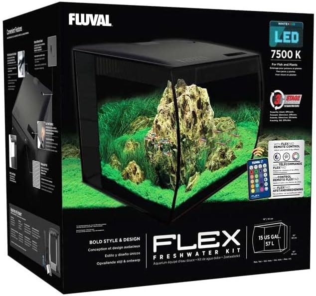 Flex Exo Terra Fluval LED Lamp Assembly for 15 Gallon Aquarium | Replacement LED 15 Gallon (57L), Supports Plant Growth & Enhances Fish Colors, Adjustable White + RGB LEDs, 7500K