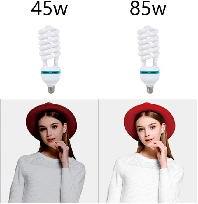 85W Light Bulb 5500K CFL Daylight Spiral Softbox Bulb in E27 Socket for Photography Photo Video Studio Lighting White 1 Pack