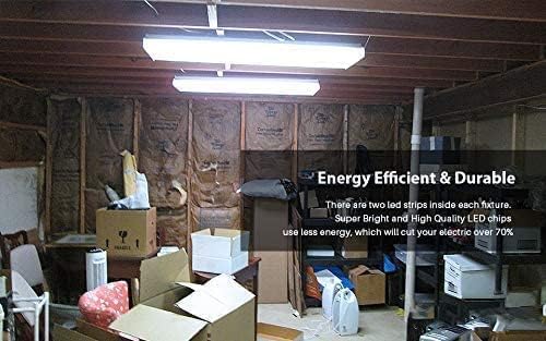 ANTLUX 2FT LED Wraparound Flush Mount LED Garage Lights, 20W 2400LM, 4000K Neutral White, 2 Foot LED Wrap Light, Integrated Linear Ceiling Lighting Fixture for Kitchen, Laundry, Workshop, Closet
