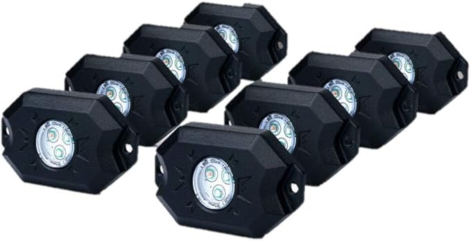 8 pc White Heavy Duty Rock Lights Undercarriage, Bed Light,Exterior Interior,Boat,RZR,pods