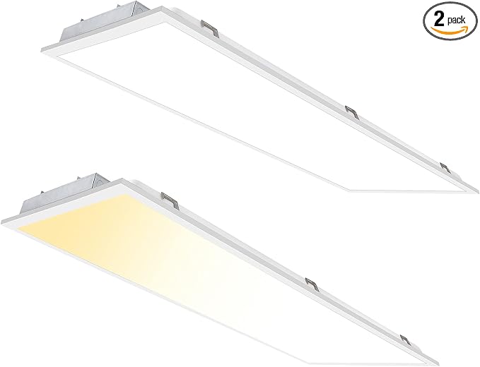 CycevSun 2x4 LED Flat Panel Light Drop Ceiling, 30/40/50W Options, 2 Pack | 2 x 4 FT, 3000K 4000K 5000K Selectable, 0-10V Dimmable, 5500LM, 100-277V, ETL, Lay in Office Shop Commercial Fixture