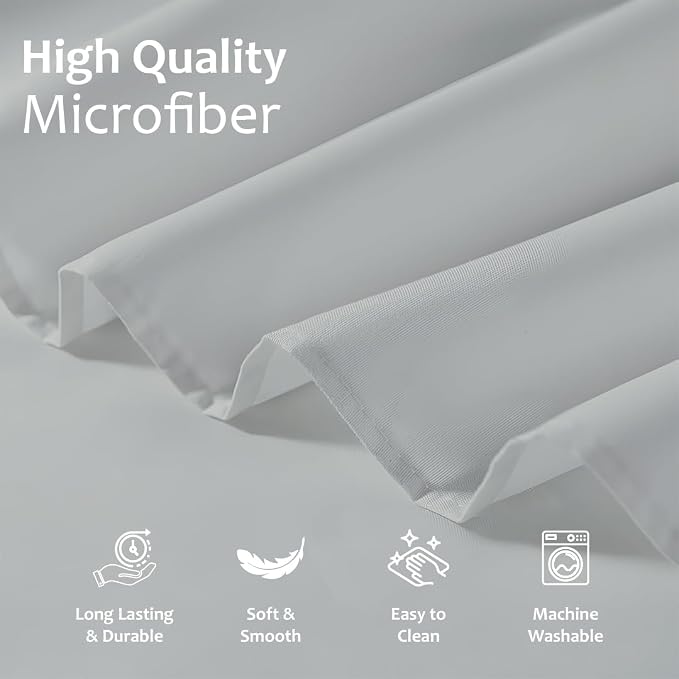 Shreem Linen Ruffled Bed Skirt with Split Corners, Gathered Style, 100% Microfiber, 16-Inch Drop, Dust Ruffle Bedskirt with Platform, Full, Light Grey