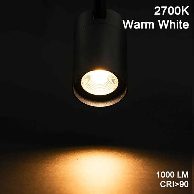 10W Track Lighting Heads,Dimmable H Track Light Heads,Warm White 2700K,Halo Track Light GU10 Bulb for Accent Retail Artwork, Kitchen 120V 36° Angle Halo Type(10 Pack) (2700K(Warm White) Black)