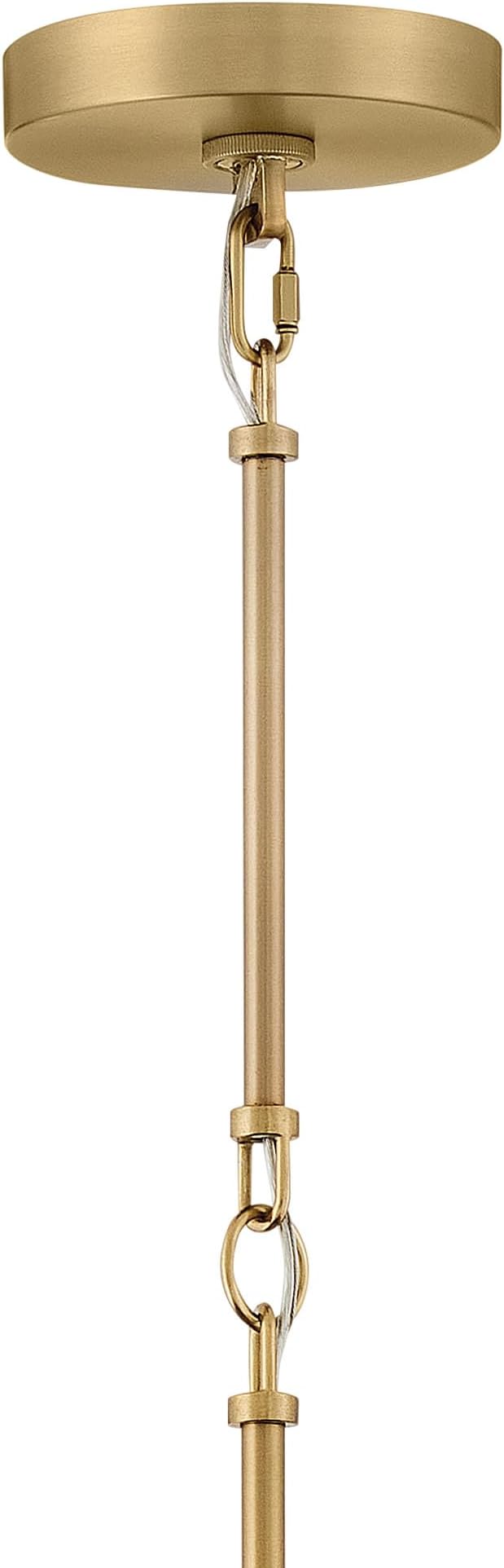 Hinkley Sadie 18" Medium Dome Pendant, Vintage Denim with Lacquered Brass | Two Tone Saucer Chandelier, Includes (5) 7" Downrods, Needs a Med. LED Bulb, Adjustable Height, Dining Room, Kitchen