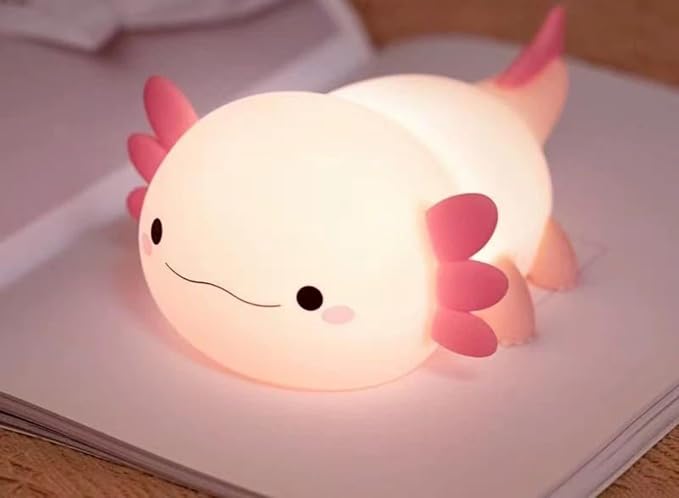 Tap Control Cute Cartoon Silicone USB Rechargeable Night Light, Squeeze Soft Silicone Animal Timing Bedside Sleep Lamp