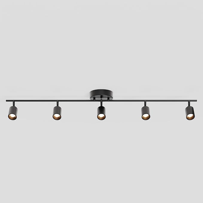 Shura Bronze 5-Light Track Light with Rotatable Heads, Integrated LED Bulbs, 4 ft. Track Lighting Kit, 3000k, 2450 Lumens