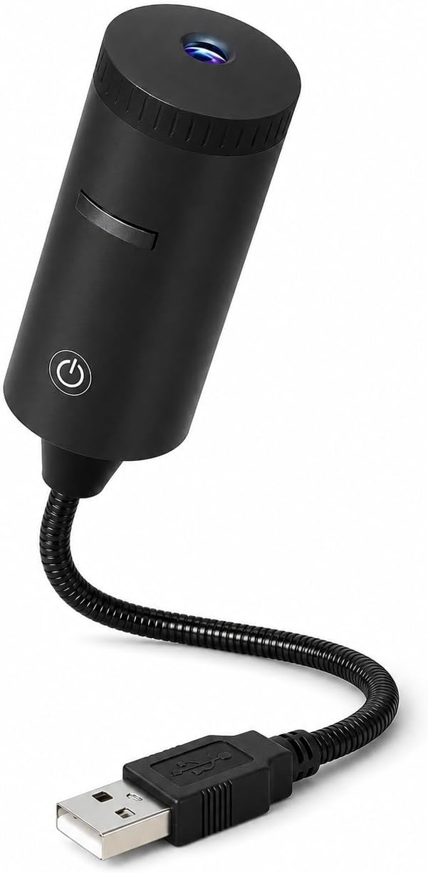 Stycove 5D Holographic Star & Night Light Projector，Black | Projects vivid galaxies & ocean scenes on bedroom ceiling. USB powered, 360° adjustable gooseneck. Plug and play setup.