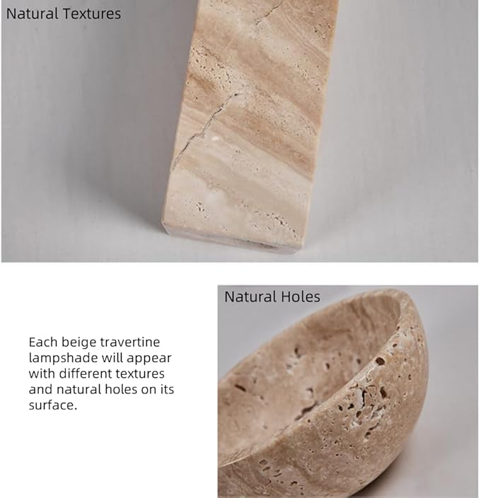 Farmhouse Wood Vanity Light Fixture Nordic Style Stone Wall Lamp Natural Travertine Shade Linear Bathroom Wall Sconce 4 Lights Rotatable LED Wall Light Over Mirror - Natural Wood Color