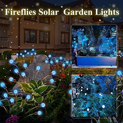 6 Pack Solar Firefly Lights Outdoor Swaying Garden Decorations 48 LED Blue | 2 Lighting Mode, Auto On/Off, Sway with Wind, Waterproof Solar lights Outdoor for Walkway Yard Terrace Holiday Decorations