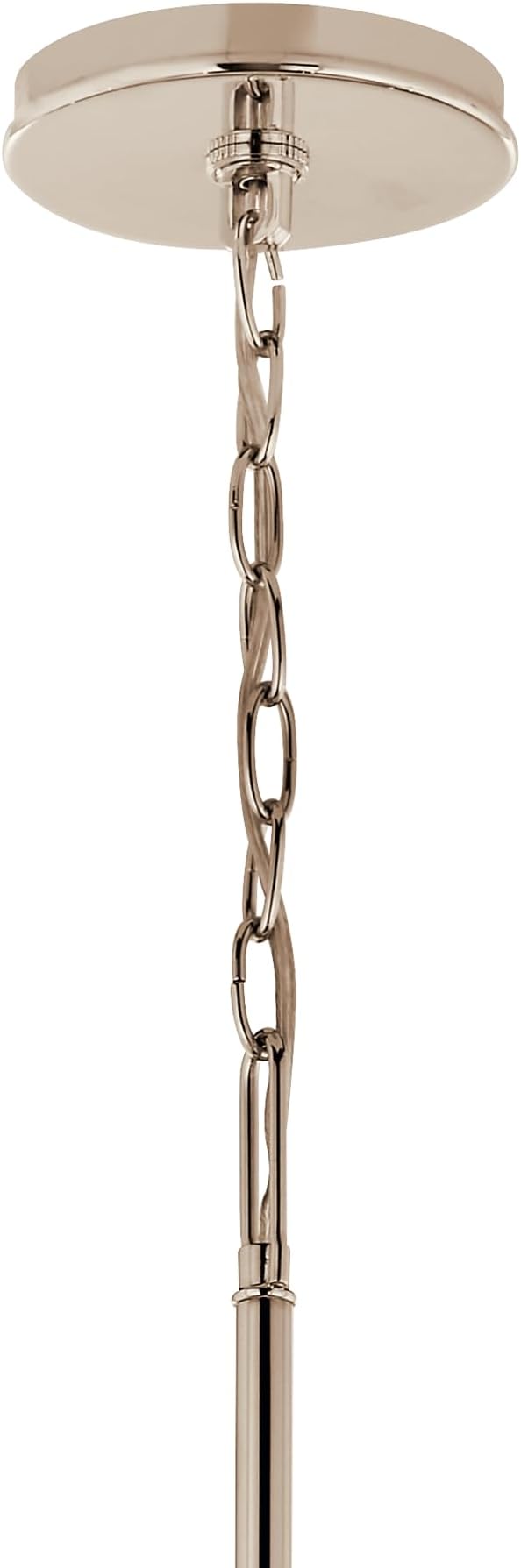Kichler Malene 6-Light Chandelier, Updated Traditional Light in Polished Nickel, Sloped Ceiling Compatible, for Foyer, Dining Room or Living Room (22.25" x 42"), 52696PN