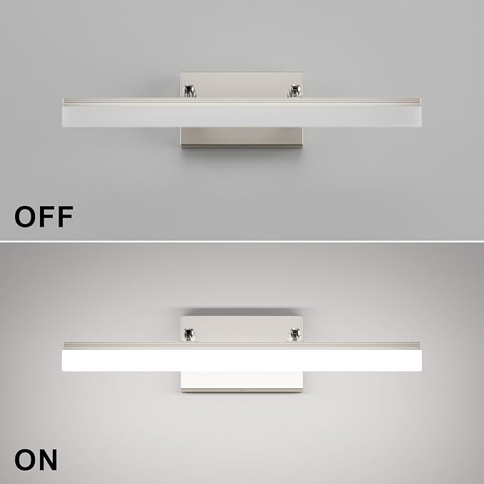 Aipsun Brushed Nickel Vanity Light Adjustable 20 inch Modern LED Bathroom Light Fixtures Over Mirror Rotatable Vanity Lighting 5500K