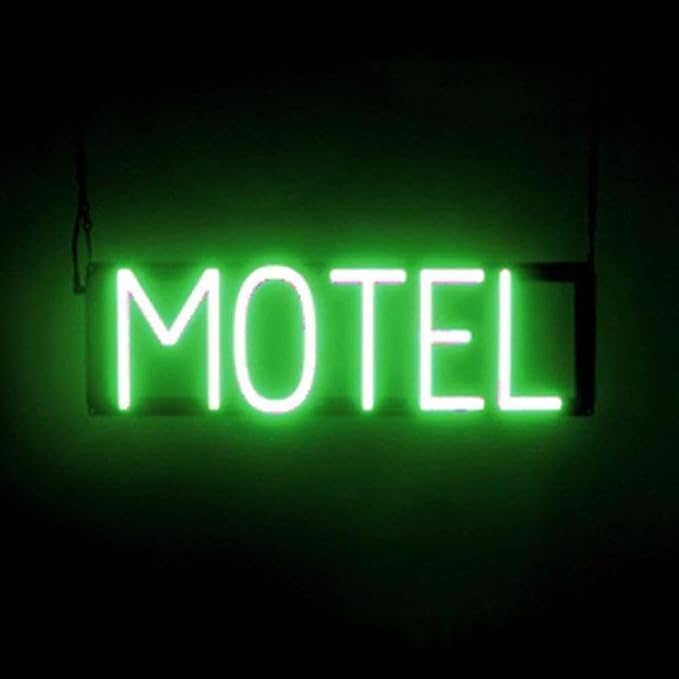 LED Neon MOTEL Sign for Business - Green, 21" x 6" | Ultra-Bright Click-Together Signage for Hotels & Motels, with Visibility from 500 ft - 8 Animations, 6 Brightness Options