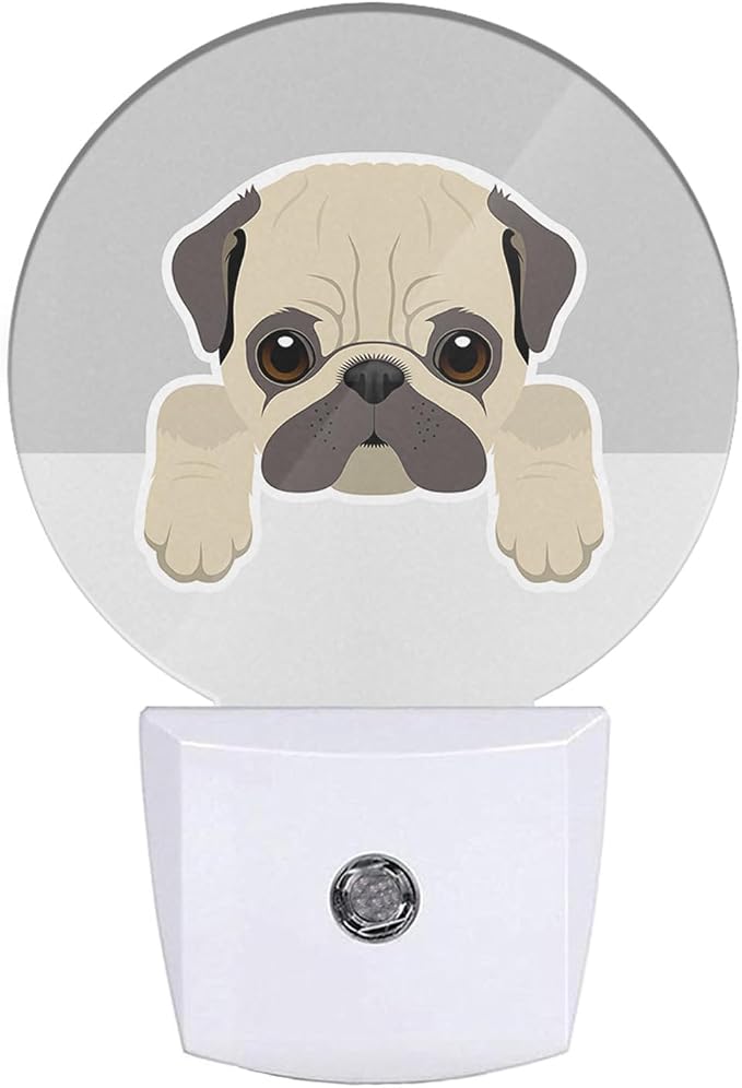 EKOBLA Cute Bulldog Night Light, Cartoon Dog Pet Night Lights Plug Into Wall with Dusk to Dawn Sensor for Dog Lovers, Bedroom, Bathroom and Kids Room Decor
