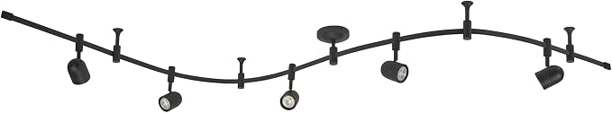 Catalina Lighting 19657-002 Transitional 5-Light Flexible Track Lighting Kit with Metal Shades, LED Bulbs Included, 96", Dark Bronze