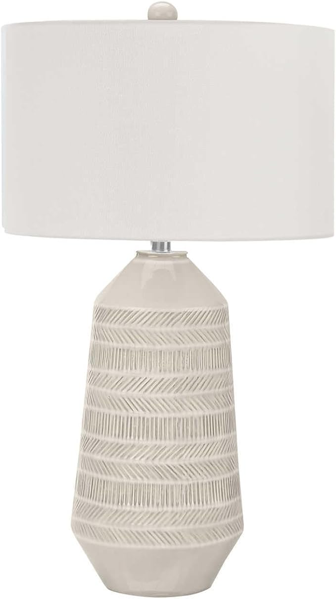 Monarch Specialties I 9613 LightingTable Lamp, Ivory/Cream Shade, Cream Ceramic, Contemporary