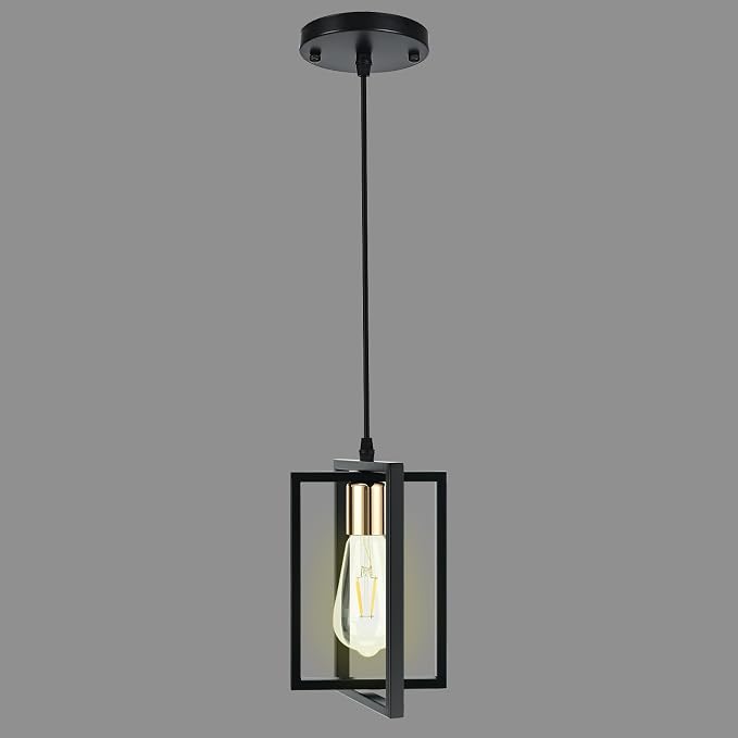 Pendant Lights Kitchen Island Black Pendant Light with Metal Shades | Industrial Pendant Lights, Adjustable Cords for Flat or Sloped Ceilings, E26 Base, for Dining Room, Entryway, Restaurant
