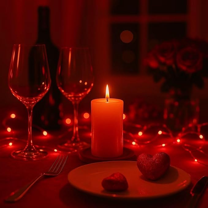 6 Pack Fairy Lights Battery Operated with Timer Silver Wire Mini 13FT 40LED Waterproof Cuttable Twinkle Christmas String Lights for Home Bedroom Wedding DIY Centerpiece Birthday (Red)