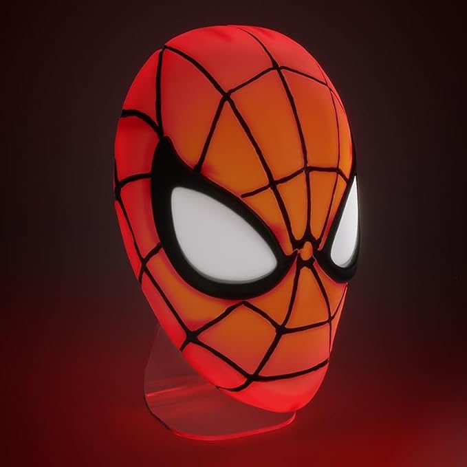 Paladone Spider-Man Mask Light – Officially Licensed Disney & Marvel Desk Lamp or Wall Light, USB or Battery Powered, Gift for Superhero Fans | 22cm Mask Light • USB Or Battery Powered • Wall Or Desk Use • Iconic Marvel Design • Gift