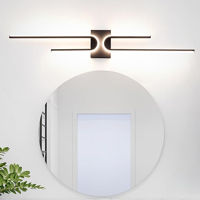 Vanity Light for Bathroom Lighting Over Mirror Black Dimmable 3CCT Vanity Lighting Fixture Modern Bath Vanity Bar 39in Led Bathroo Wall Sconce Lighting for Bedroom Living Room with Remote Control
