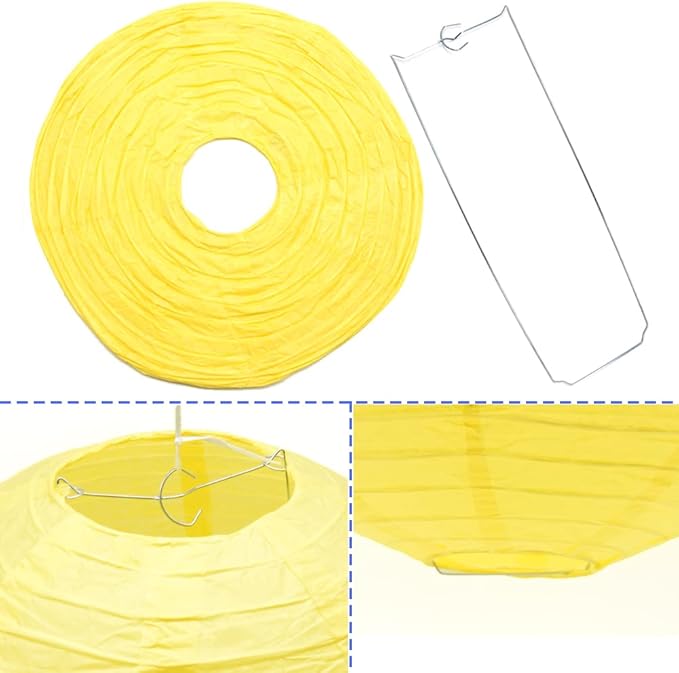 3pcs Paper Lanterns Decorative Round Chinese Paper Lanterns for Birthday Halloween Wedding Baby Bridal Shower Home Decor Party Decoration (12in/Yellow)