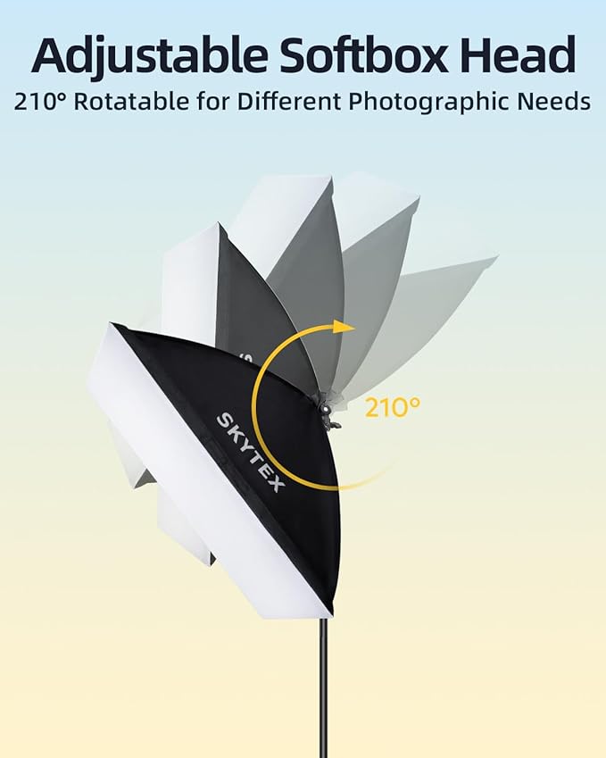 Skytex Softbox Lighting Kit 2Pack,20x28in Soft Box |Upgrade 135W 2700-6400K 100V-240V AC E27 LEDBulb Continuous Photography Lighting,Photo Studio Lights Equipment for Camera Shooting,Video Recording