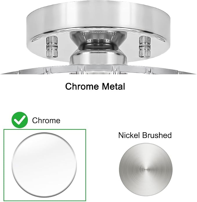 Lxybcce Chrome Crystal Ceiling Light Fixture - Modern Semi Flush Mount Ceiling Chandelier Lighting for Hallway, Kitchen & Foyer | Dazzling Prism Chandelier with Easy Installation,1 Light, 9 in