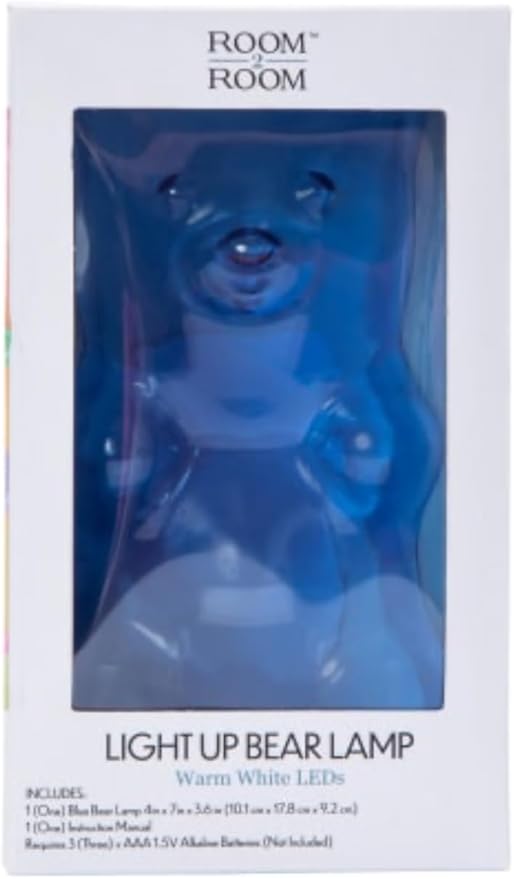 Generic Room 2 Room Blue Light-Up Gummy Bear Lamp Light 4in X 7in, BlueBear24