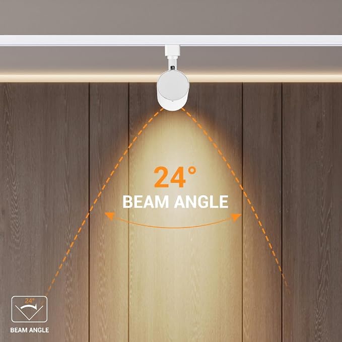 Remote Control H Type Track Lighting Heads Dimmable, White 8 Pack | LED Track Light Heads, 2000K to 6000K Adjustable Ceiling Spotlight for H Track Lighting Rails, CRI90+ 24° 10W 800lm