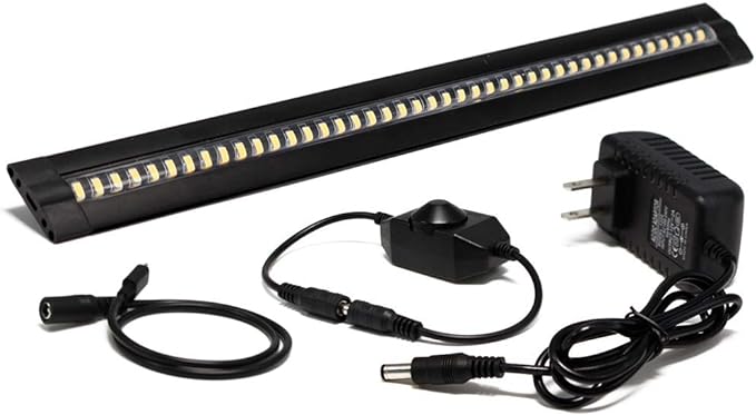 13 inch LED Under Cabinet Lighting, 12V 5W Ultra Thin Plug in Counter Light, Dimmable Warm White, CRI90 Under Counter Lights for Kitchen, Shelf, Workbench, Cupboard