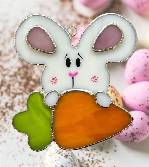 Glass Cover: Bunny and Carrot/Easter