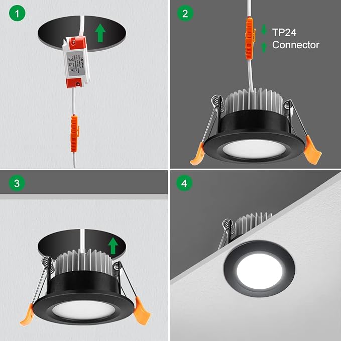 Smart 2 Inch Recessed Lighting, WiFi LED Downlight 5W 120V, Compatible with Alexa and Google Home, Dimmable RGB & CCT 2700-6500K, Black Trim, LED Recessed Ceiling Light with Driver (4 Pack)
