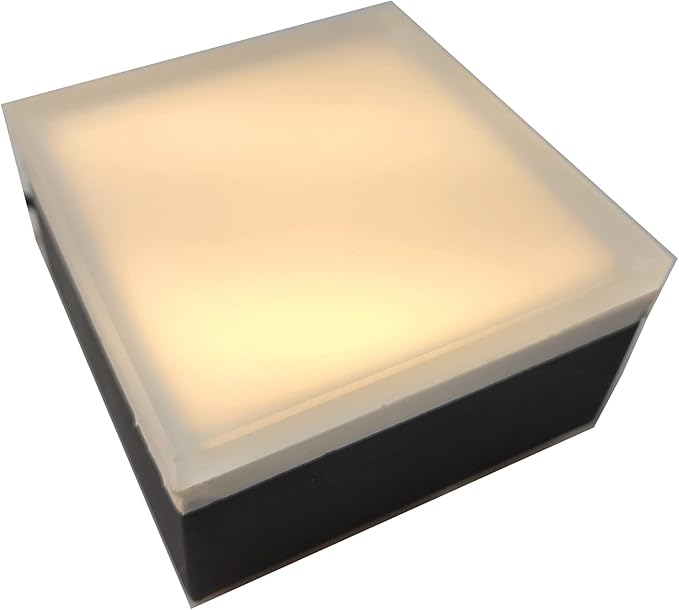 LUMENGY Paver Light 8x8 Inch (7.87x7.87), 2700K Warm White, Glare-Free Brick Lighting for Driveways, Walkways, Pool Decks and Patios, 12V Hardwired, IP67 Waterproof, Drive-Over Rated