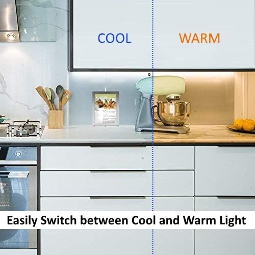 12 inch Hardwired Under Cabinet Lights, 2 Color Settings - 3000K (Soft White) and 4000K (Cool White), Under Cabinet Lighting, Dimmable Under Counter Lights, Under-Counter Light Fixtures