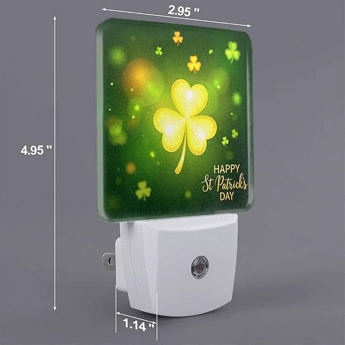 Clover Night Light Sparkling Leaves LED Night Lights Plug into Wall for Stairway Hallway Bedroom 0.5W Nightlight