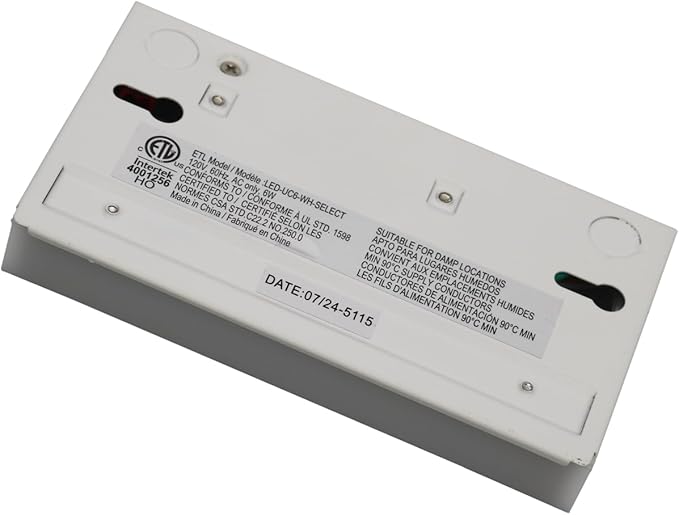 6-Inch Dimmable Under Cabinet LED Light, Hardwired Installation Only, Color Selectable - Soft White/Bright White/Daylight White, 6W, White Finish
