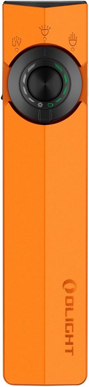 OLIGHT ArkPro EDC Flat Flashlight Rechargeable, Pocket Light, Orange CW | Green Beam, White LED, UV Flashlight, 1500 Lumens Flash Light, USB-C Magnetic, Camping Lights for Emergency Work Outdoor Home